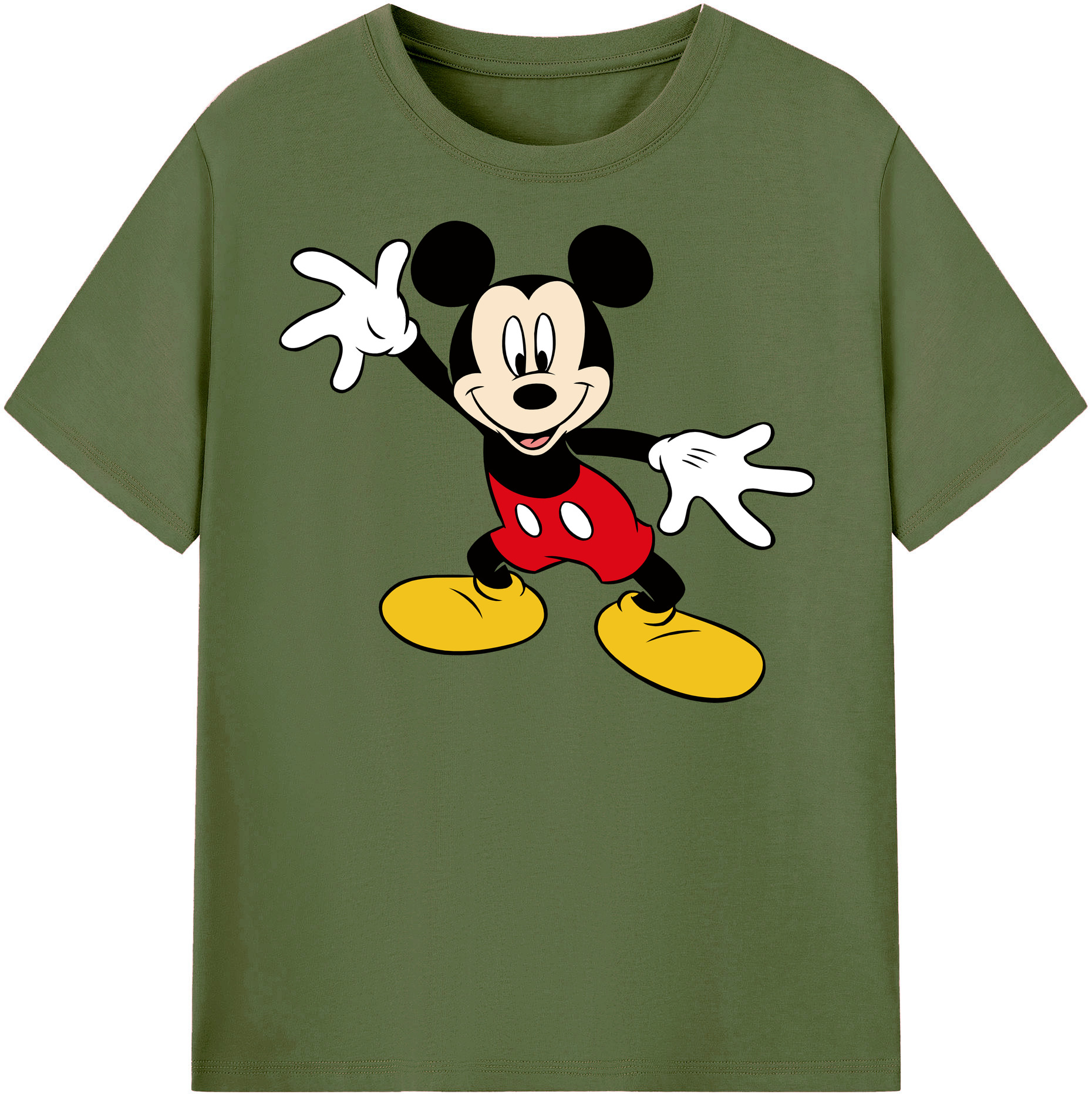 （画像用） ミッキーマウス Mickey Mouse 綿100％半袖Tシャツ（フロントプリント）